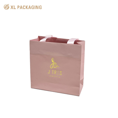 Color rosa personalizado Bolsas de embalaje de papel regalo Bolsa de envío de regalo Logotipo impreso