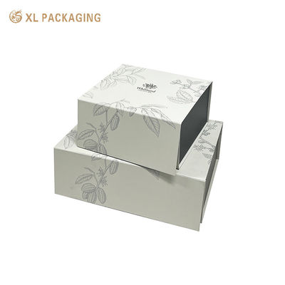 Caja de regalo de té plegable de lujo con logotipo de lámina plateada, paquete plano, caja de embalaje plegable para bolsitas de té, latas de té y bolsitas de café