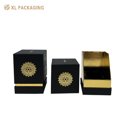 Caja de perfumes de lujo personalizada con tapa y base para cuidado de la piel regalo cosmético de moda de estampado de oro caja de perfumes