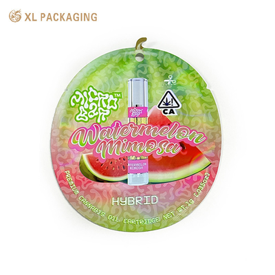 Embalaje XL Etiqueta de pegatina de papel personalizada Mini cuidado de la piel sellado con cremallera Bolsas Mylar redondas de máscara de plástico Bolsa de embalaje a prueba de humedad