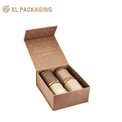 Cajas de regalo con cierre magnético de papel texturizado Eco personalizado para embalaje de latas de té y tazas de velas