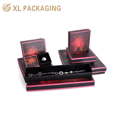 Cuadro de papel de forma personalizada con tapa y base, brazalete de collar, joyería, embalaje con logotipo.