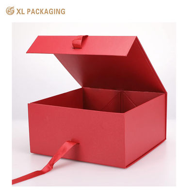 Caja de regalo magnética de lujo impresa a medida con diseño plegable y cinta para ropa y cuidado de la piel
