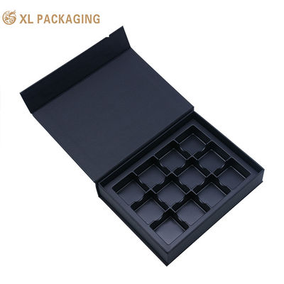 Empaquetado magnético del logotipo de Black Box de los agujeros de la caja de papel del chocolate 12 del cierre magnético