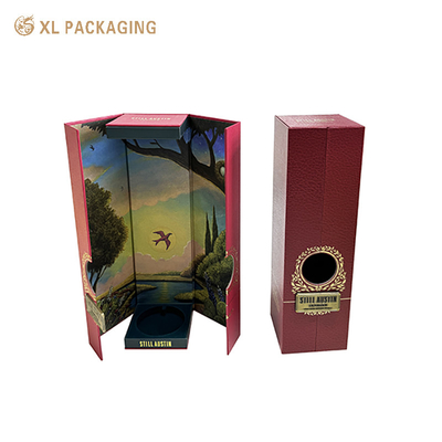 Caja de vino de whisky elegante a medida doble puerta imán cartón caja de regalo de vino embalaje con logotipo
