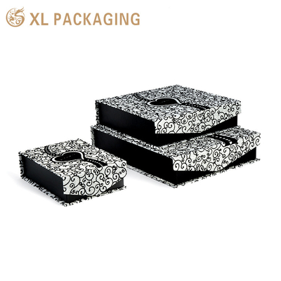Tamaño personalizado aceptado Caja de joyería de papel de color negro Caja de joyería de regalo de papel magnético Caja de joyería ecológica Caja de joyería de embalaje