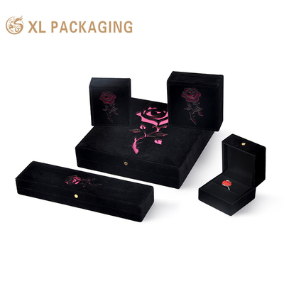 Logotipo personalizado caja de joyería de lente embalaje collar de pendiente de la pulsera juego de joyería pantalla caja de almacenamiento caja de joyería