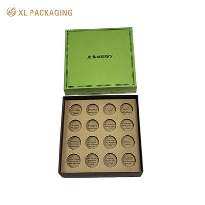 Caja de chocolates de papel Kraft ecológica de 16 piezas con SGS certificado para alimentos seguros y diseño personalizado de tapa y base para el día de San Valentín