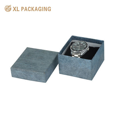 Caja de relojes de lujo con logotipo personalizado, caja de relojes de papel con base rígida para hombres de negocios