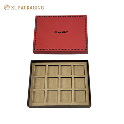 Papel de diseño personalizado envasado de chocolate de Navidad tapa Caja base con inserción de EVA blanco