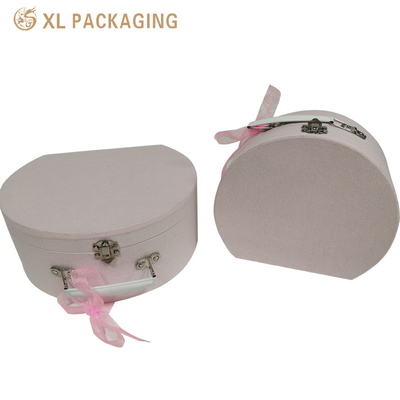 Papel reciclable para perfumes envases de galletas papel redondo maleta caja de caja con mango de metal