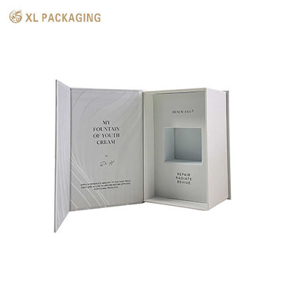 Caja de regalo de crema facial magnética de lujo personalizada reciclable de cartón rígido de 2 mm Caja de embalaje para el cuidado de la piel con EVA Insertar logotipo de papel de oro grabado