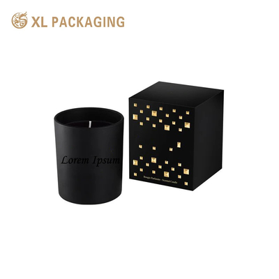 Impresión a medida Caja de velas negras perfumadas Caja de papel de cartón Cajas de embalaje de velas de papel de cartón Cajas de papel de regalo de tapa y base de estampado de papel de papel de oro
