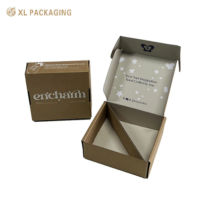 Logotipo reciclable Brown Kraft Casillas de envío onduladas Calzado Tejido vestido Extensiones de cabello Caja de papel Embalaje Caja de correo