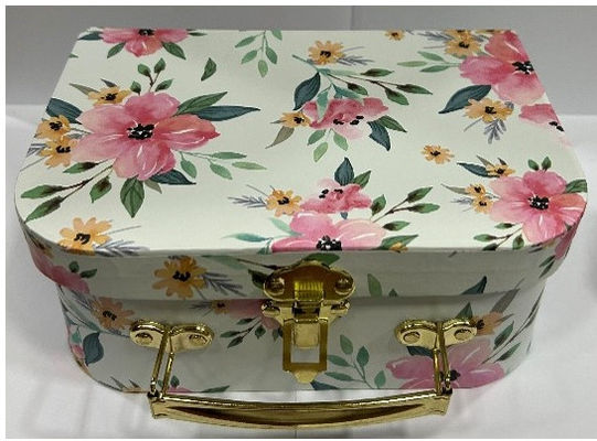 Caja de regalo de maleta de cartón de color completo con mango ️ Caja de embalaje de regalos navideños