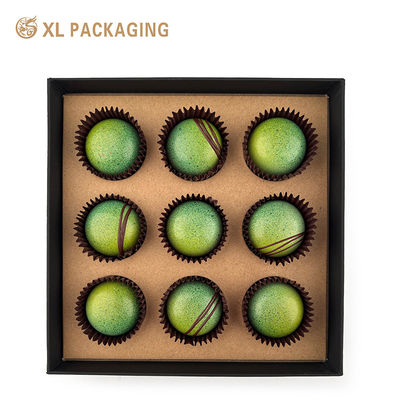 Caja de embalaje de chocolate personalizado con tapa y esponja Insertar caja de regalo Kraft rígida