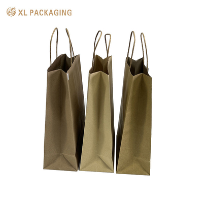 El cliente proporciona bolsas de papel Kraft con asas, eco amigable Impresión personalizada Regalo de comprador Bolsa de papel artesanal