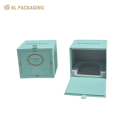 Caja de regalo de velas de lujo de papel de oro con diseño abierto delantero e inserción protectora de EVA