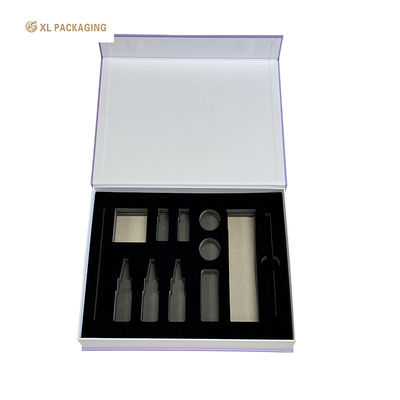 Caja de regalo magnética vacía con inserto de espuma para juegos de cuidado de la piel: caja de embalaje de cosméticos premium con cierre magnético e impresión Pantone