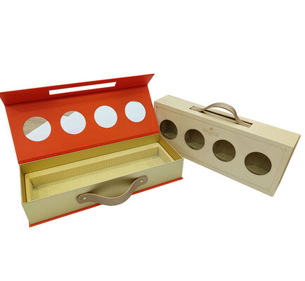 Caja de regalo magnética con asa, caja de embalaje para té, café caliente, bolsa de chocolate, maleta