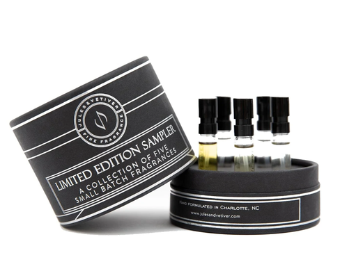 Podium Style 5ml Bottles Perfume Discovery Set Rolled Edge Paper Tube Box With Foam Tray