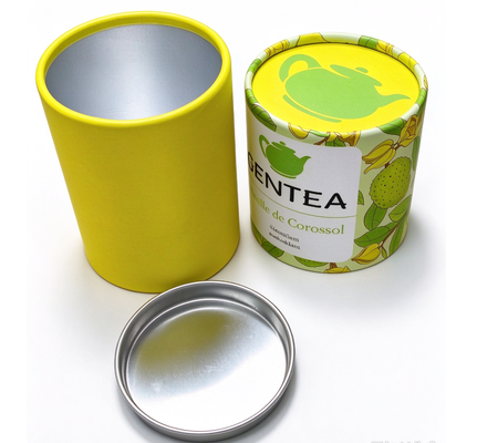 Custom Aluminum Foil Lined Paper Tube Box for Tea Packaging Cylinder Container