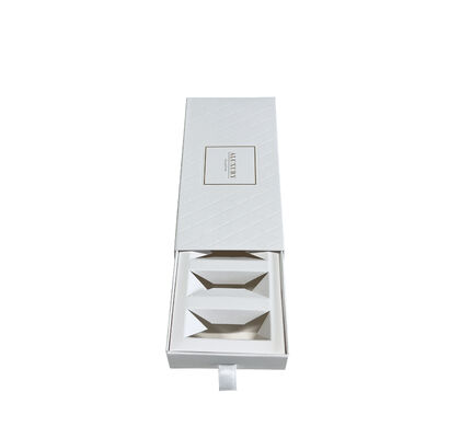 Custom Uncoated Paper Rigid Drawer Box Candle Packaging Ribbon Tag Pull Wholesale
