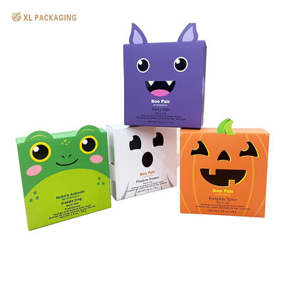 Custom Die Cut Cartoon Paper Box, 350gsm White Cardboard Folding Box for Kids Skincare, Halloween Gift Packaging