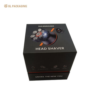 3-Piece Rigid Lid & Base Box for Electric Head Shaver, 2mm Grey Board + 157gsm Art Paper, Matte Lamination + Spot UV