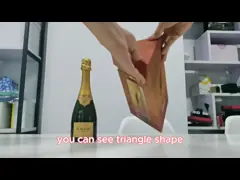 OEM de lujo triángulo de forma de cartón de la botella de vino caja de papel rígido caja de embalaje de regalo